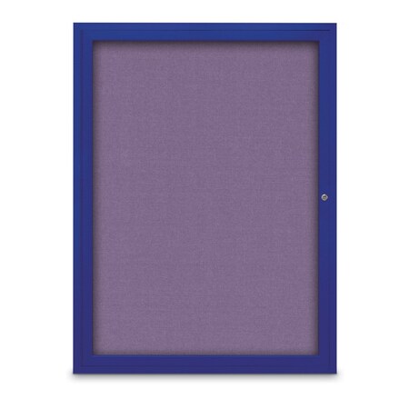 United Visual Products Slim Enclosed Corkboard, 18"x24", Black Alum Frame/Blue Spruce UVEB1824-BLACK-BLSPRU